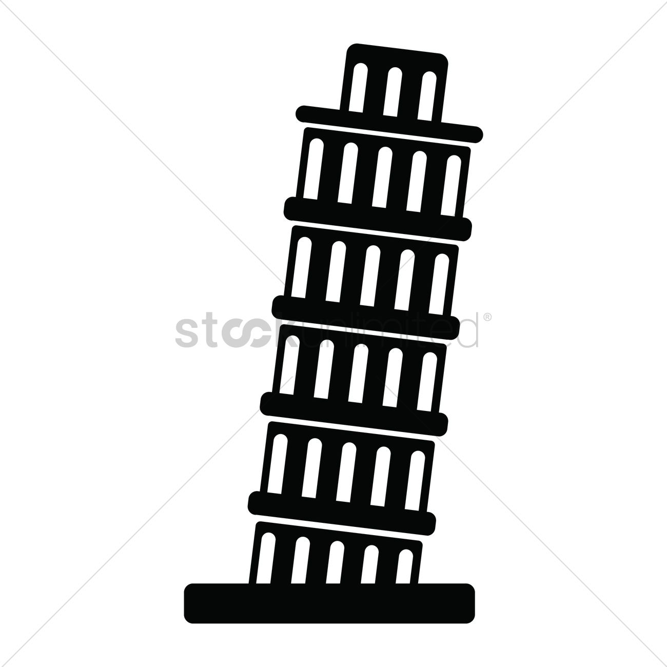 1300x1300 Leaning Tower Of Pisa Vector Image