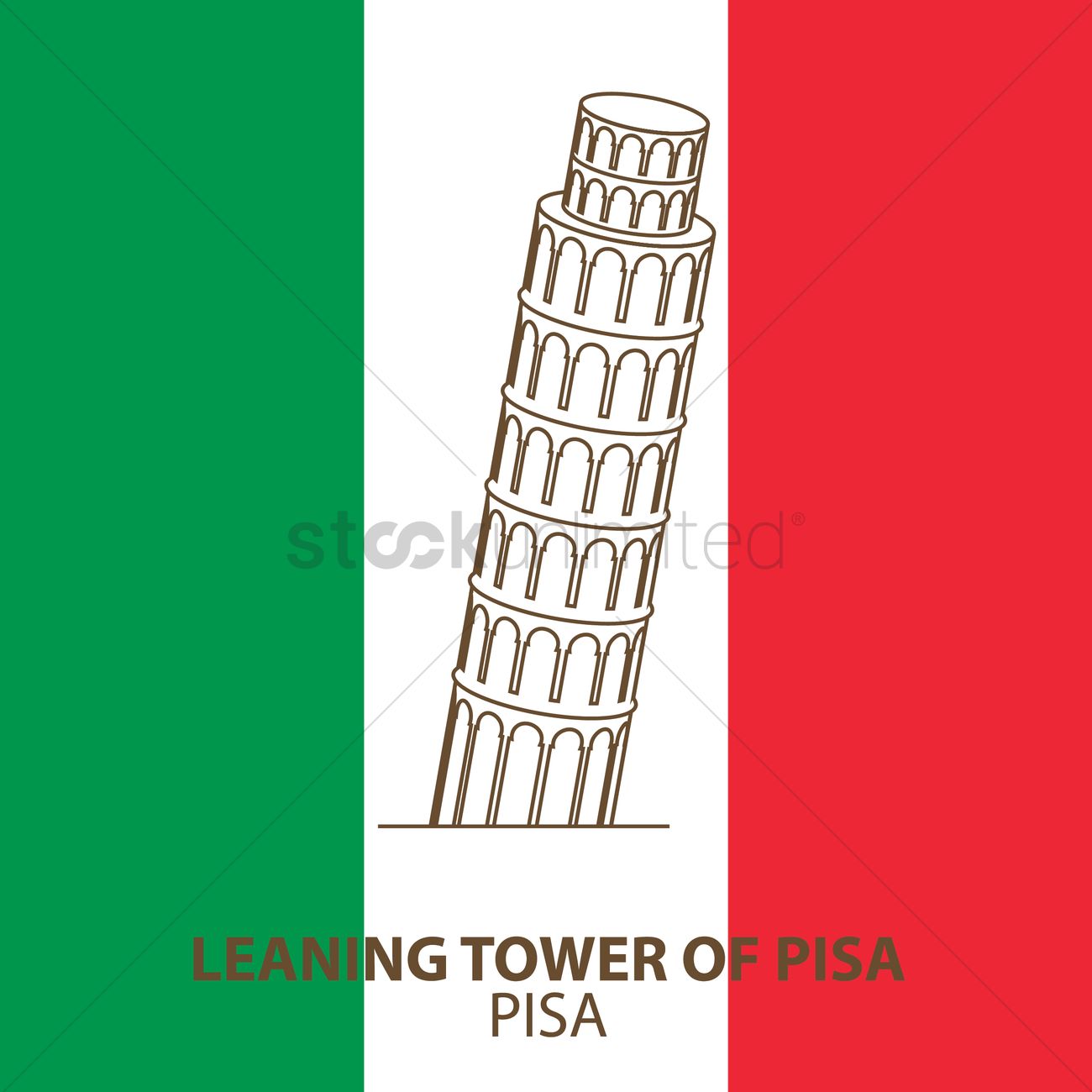 1300x1300 Leaning Tower Of Pisa Vector Image