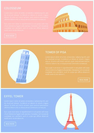 317x450 Colosseum And Tower Of Pisa Vector Illustration Royalty Free