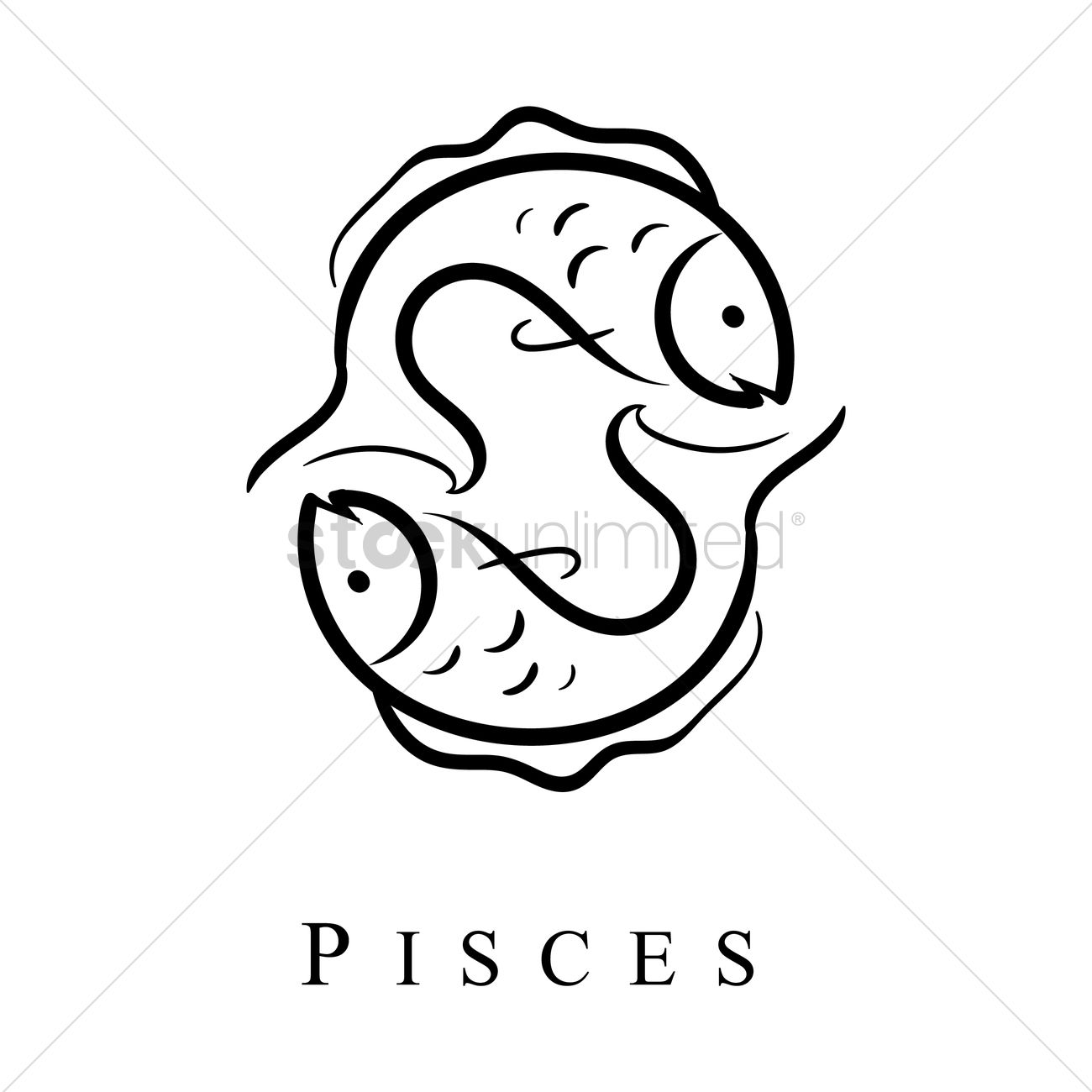 1300x1300 Pisces Vector Image