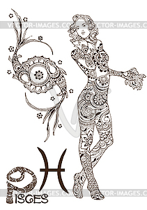 211x300 Stylized Zodiac Sign Of Fish Pisces