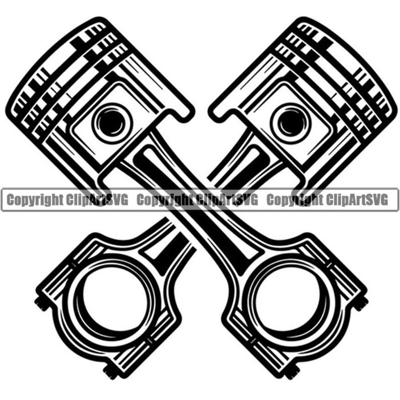 794x794 Mechanic Logo Chrome Piston Crossed Engine Auto Car Part Etsy