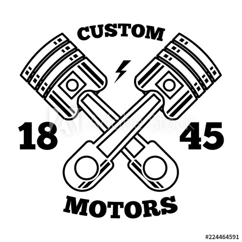 500x500 Piston Logo Custom Motors Vector
