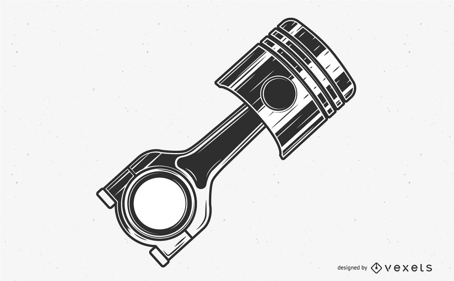 900x558 Engine Piston Flat Illustration