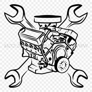 300x300 Isolated Monochrome Of Engine Piston Vector Handandbeak