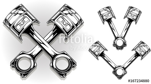 500x278 Detailed Graphic Black Car Engine Piston Set Stock Image
