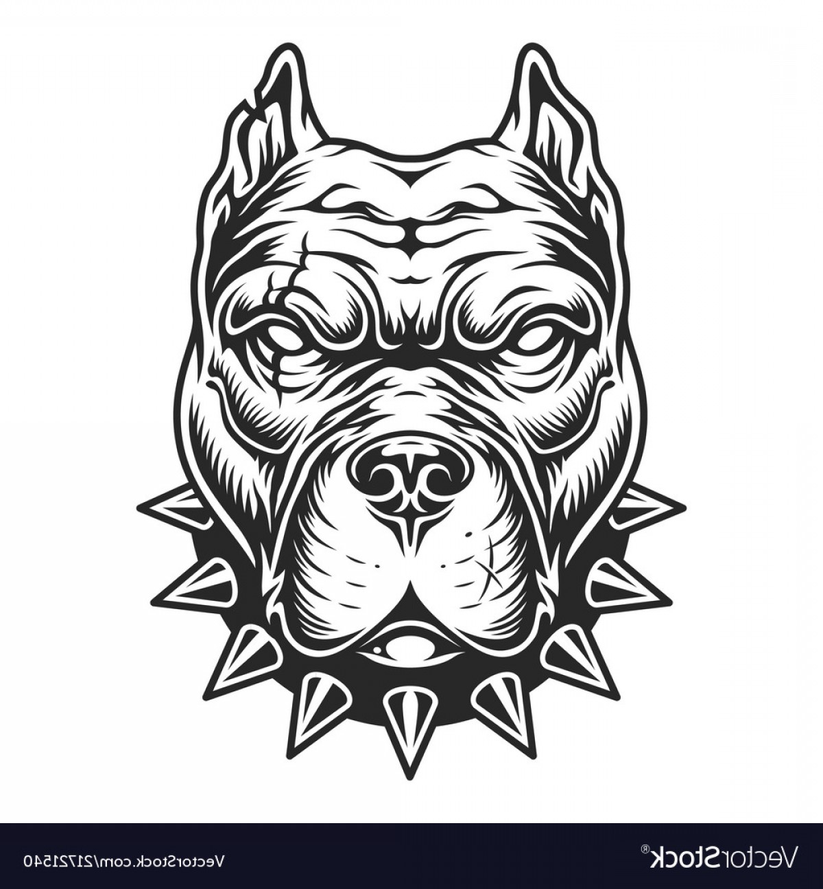 Pitbull Head In Black And White Color Style Vector Cqrecords 1200x1296 Pitbull Head In Black And White Color Style Vector Cqrecords