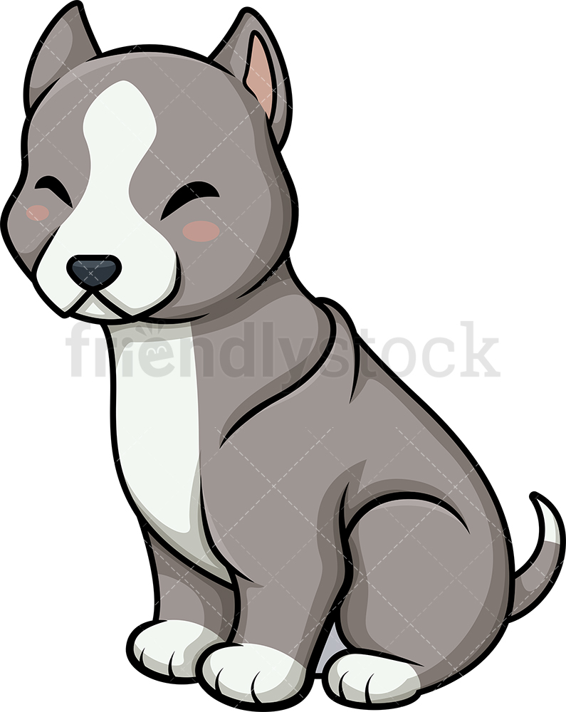 Chibi Kawaii Pitbull Dog Clipart Cartoon Vector 795x1000 Chibi Kawaii Pitbull Dog Clipart Cartoon Vector