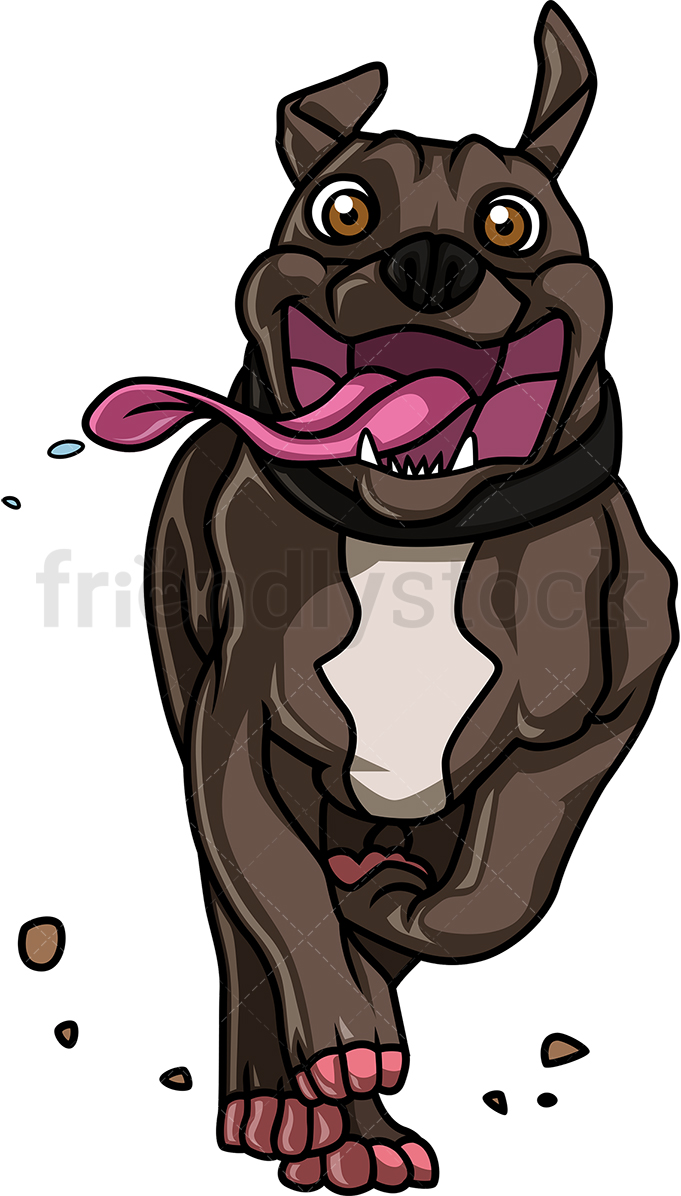 Happy Pitbull Dog Running Cartoon Clipart Vector 681x1196 Happy Pitbull Dog Running Cartoon Clipart Vector