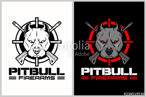 500x334 Pitbull Dog Head Vector With Crosshair And Rifle Vector Logo