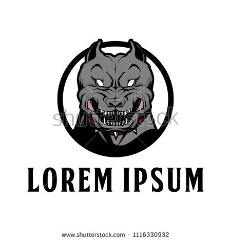 450x470 Friendly Pitbull Head Dog Cartoon Logo Vector Template