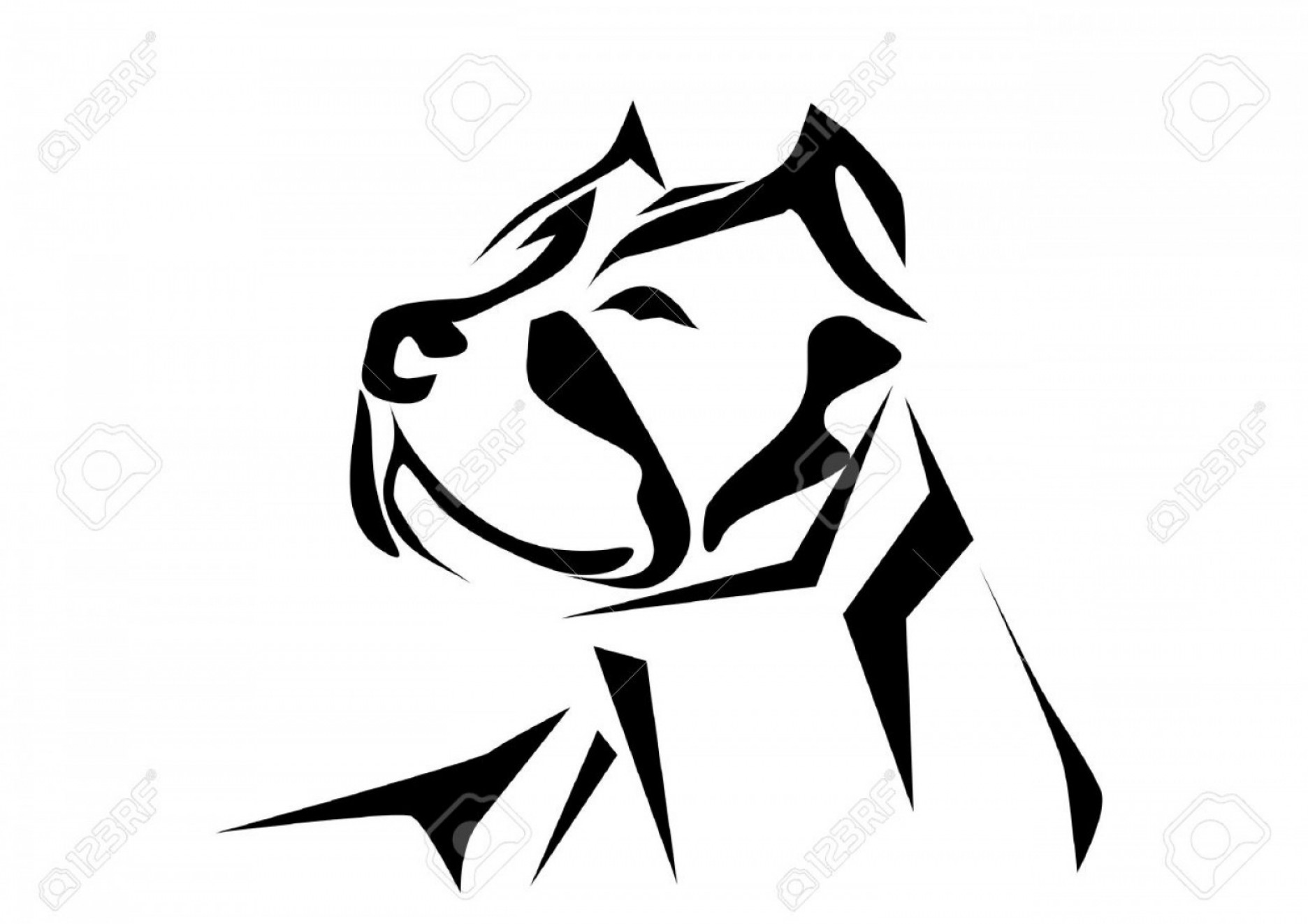 1872x1322 Photostock Vector Pitbull Silhouette Of Dog Isolated On White