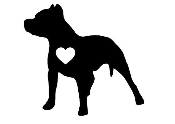 570x403 Pitbull Silhouette Decal Sticker