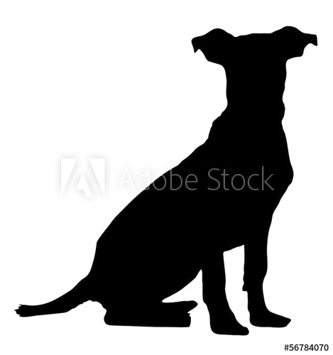 469x500 Vector Graphic Outline Of A Pitbull Weimaraner Puppy