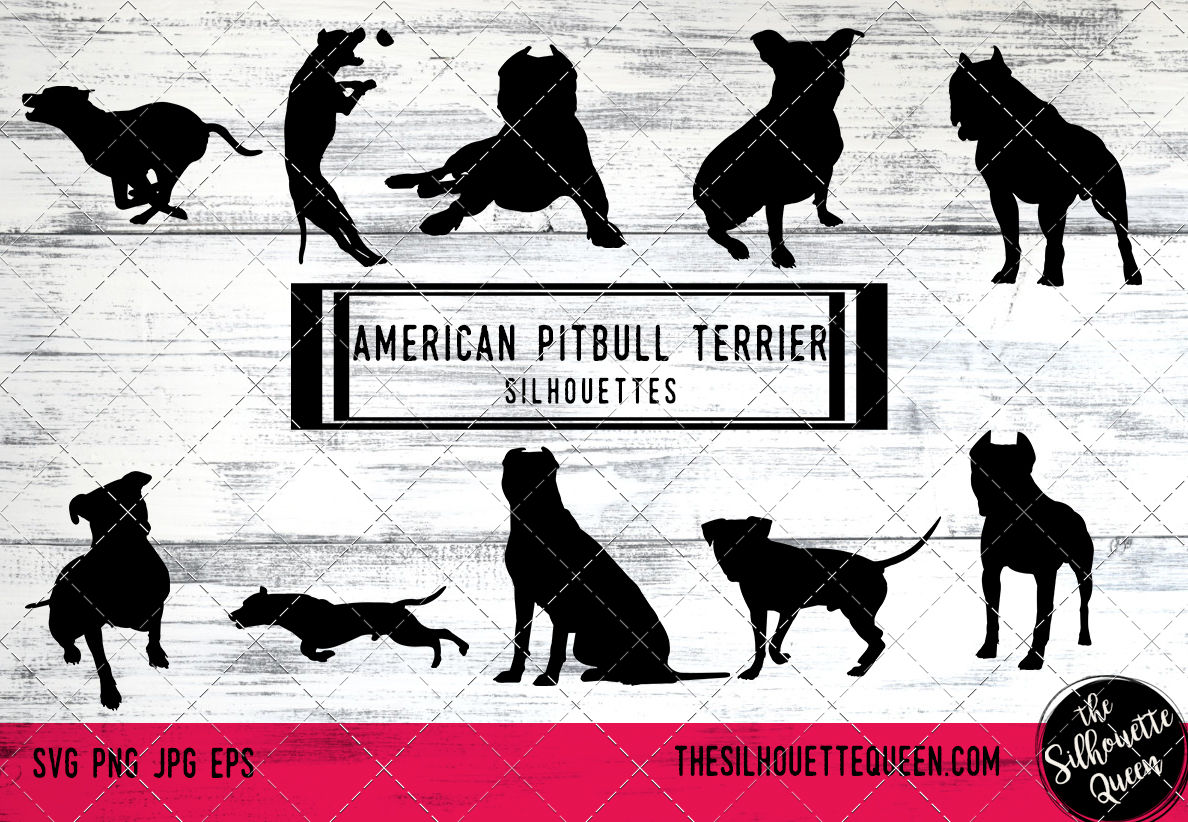 1188x822 American Pitbull Terrier Vector Silhouettes