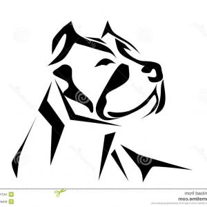 300x300 Stock Illustration Pitbull Silhouette Dog Isolated White