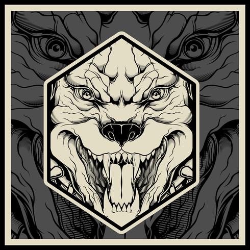 490x490 Vector Illustration Angry Pitbull Mascot Head, On A Black
