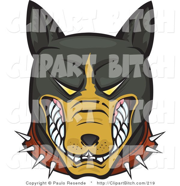 600x620 Clip Vector Art Of A Mean And Aggressive Growling Brown And Black