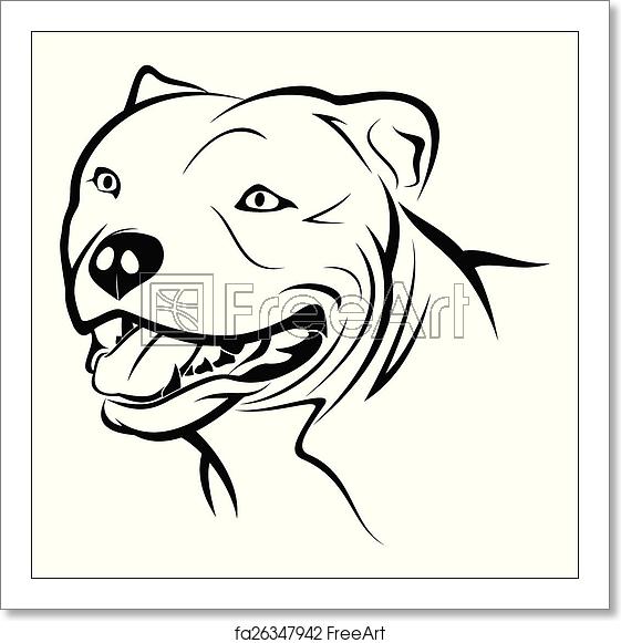 561x581 Free Art Print Of Pitbull Vector Illustration Pitbull On A White