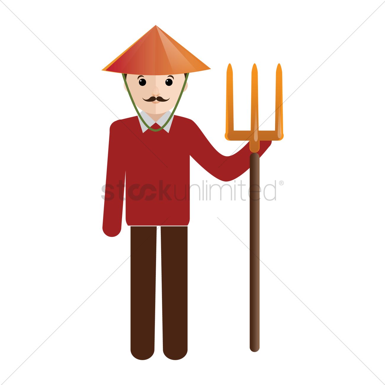 1300x1300 Farmer With Pitchfork Vector Image
