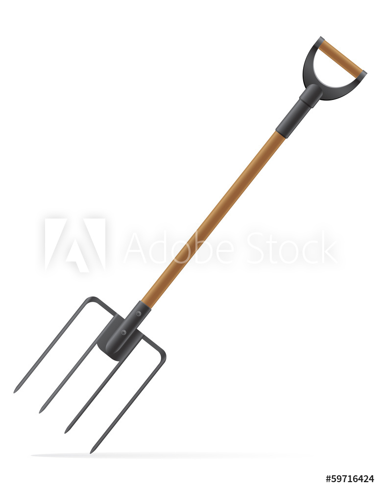 778x1000 Photo Art Print Garden Tool Pitchfork Vector Illustration
