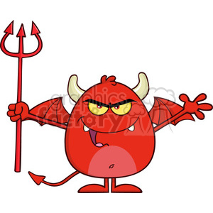 300x300 Royalty Free Rf Clipart Illustration Angry Red Devil Cartoon