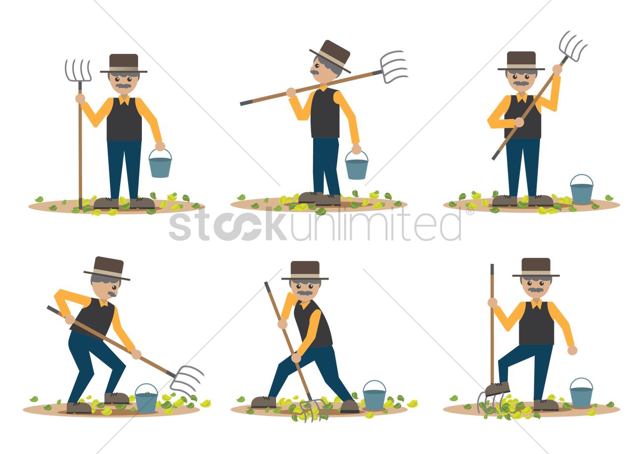 1300x919 Set Of Farmers With Pitchfork Vector Image