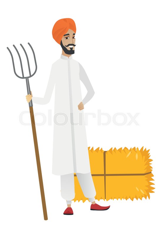 550x800 Young Hindu Farmer In Headscarf Stock Vector Colourbox