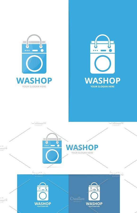580x902 Vector Of Laundry And Bag Logo Combination Washing Machine