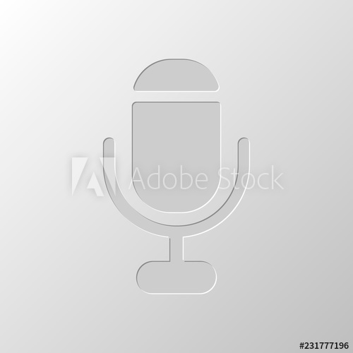500x500 Microphone Simple Silhouette Paper Design Cutted Symbol Pitt