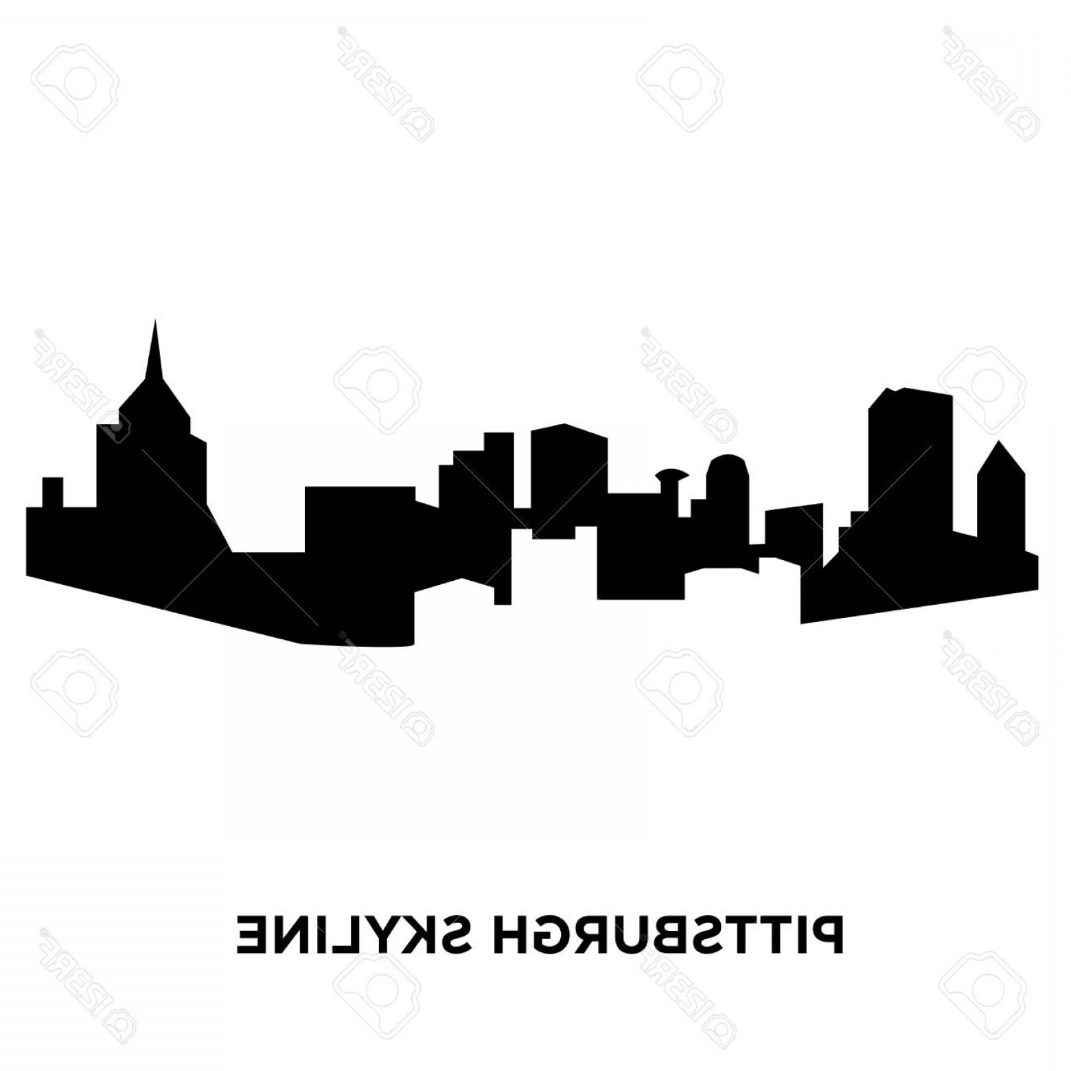 1560x1560 Photostock Vector Pittsburgh Skyline Silhouette On White