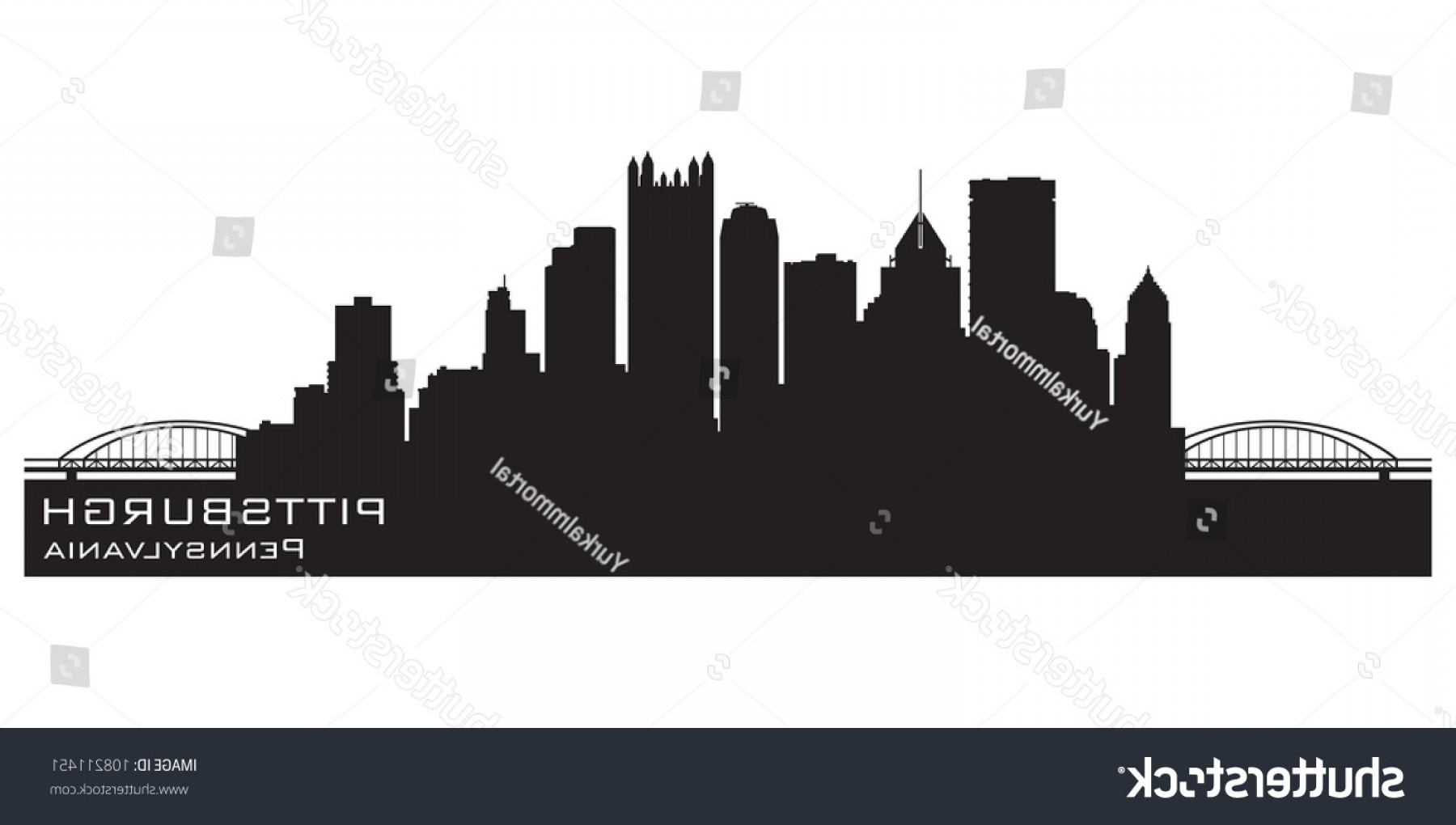 1800x1020 Pittsburgh Pennsylvania Skyline Detailed Vector Silhouette