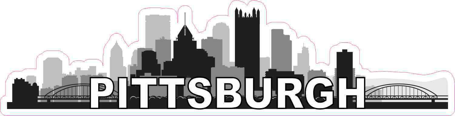1501x383 Pittsburgh Skyline Sticker Vinyl Travel Vehicle Bumper