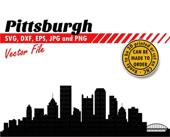 570x461 Pittsburgh Skyline Silhouette Dxf And Png Etsy
