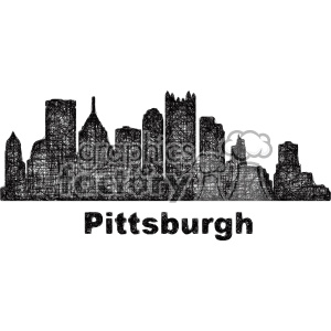 300x300 Black And White City Skyline Vector Clipart Usa Pittsburgh