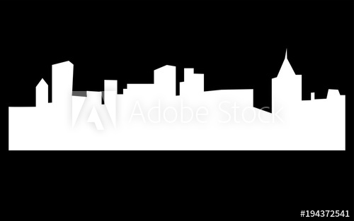 500x313 White Pittsburgh Skyline Silhouette On Black Background
