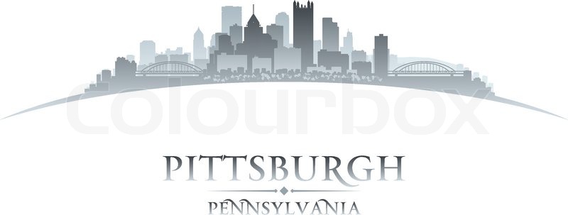 800x303 Pittsburgh Pennsylvania City Skyline Stock Vector Colourbox
