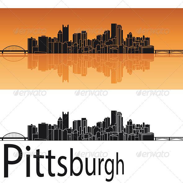 590x590 Pittsburgh Skyline In Orange Background Pittsburgh Pittsburgh