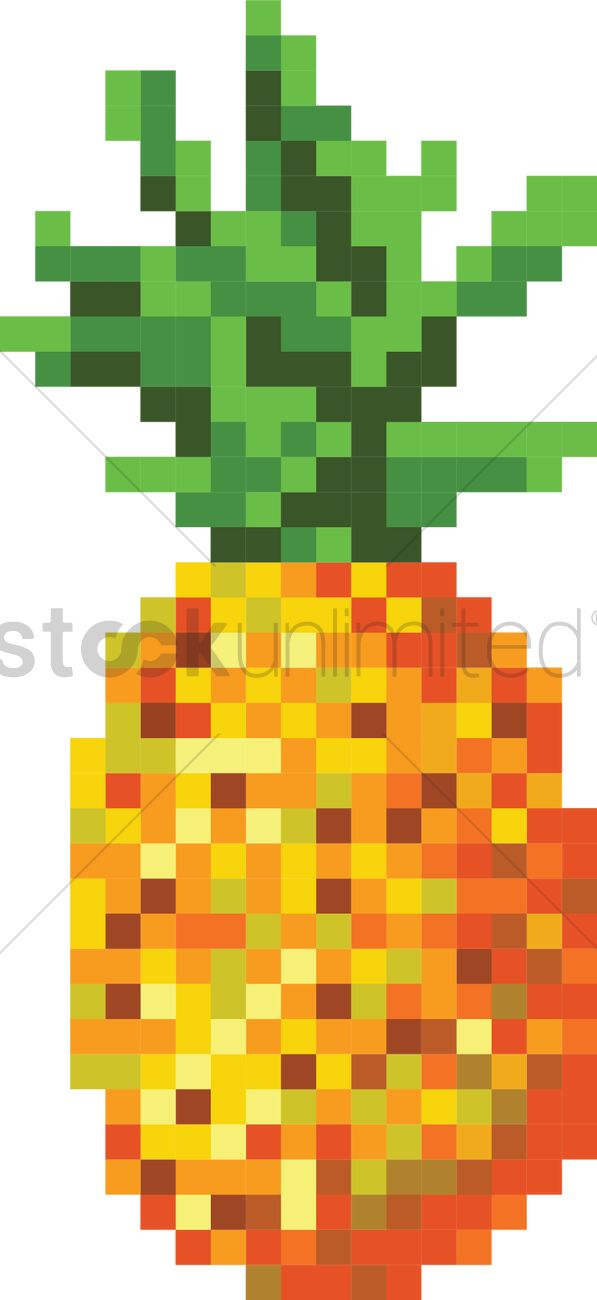 597x1300 Pineapple Pixel Art Vector Image