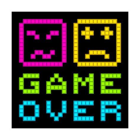 473x473 Bit Pixel Art Retro Arcade Game Over Message Vector Print