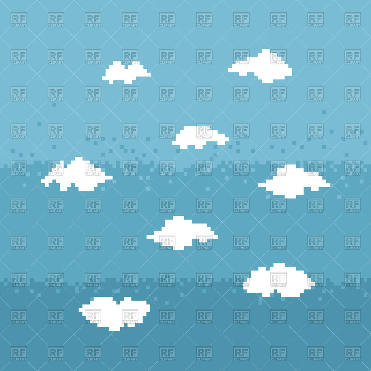 1200x1200 Sky In Style Of Pixel Art Vector Image Of Backgrounds, Textures