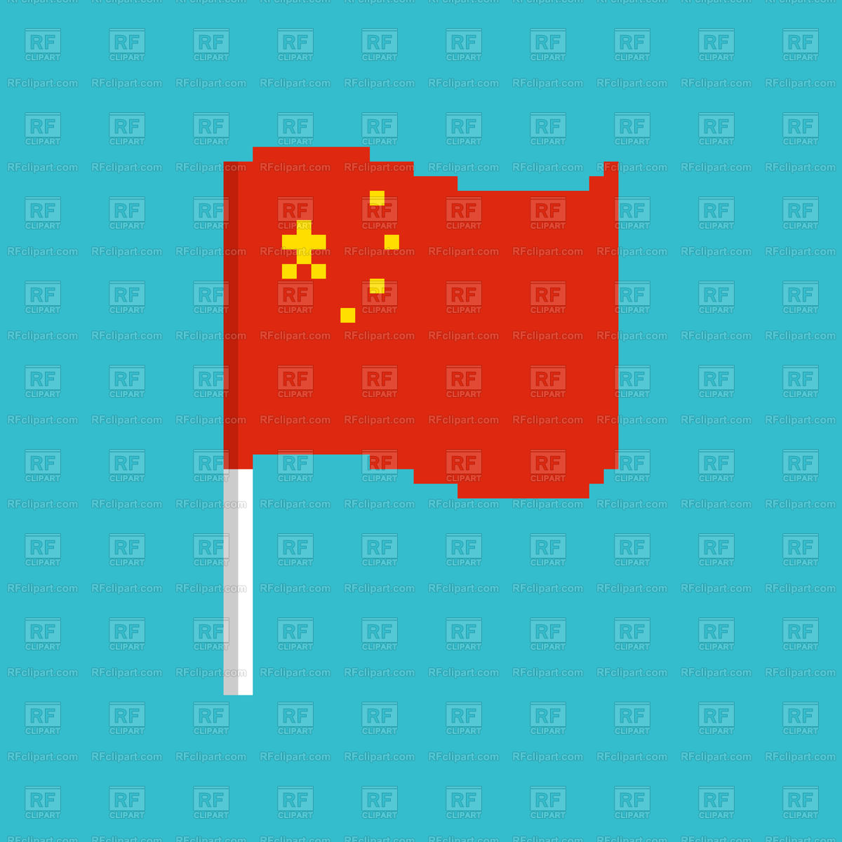 China Pixel Flag On Blue Background Vector Image Of Flags 1200x1200 China Pixel Flag On Blue Background Vector Image Of Flags