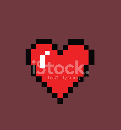 411x440 Pixel Heart Stock Vector