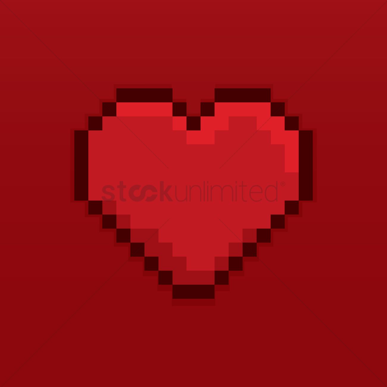 1300x1300 Pixel Art Heart Vector Image