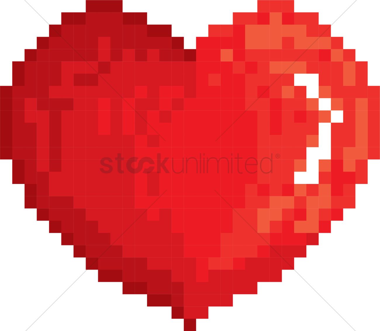1300x1132 Pixel Heart Vector Image