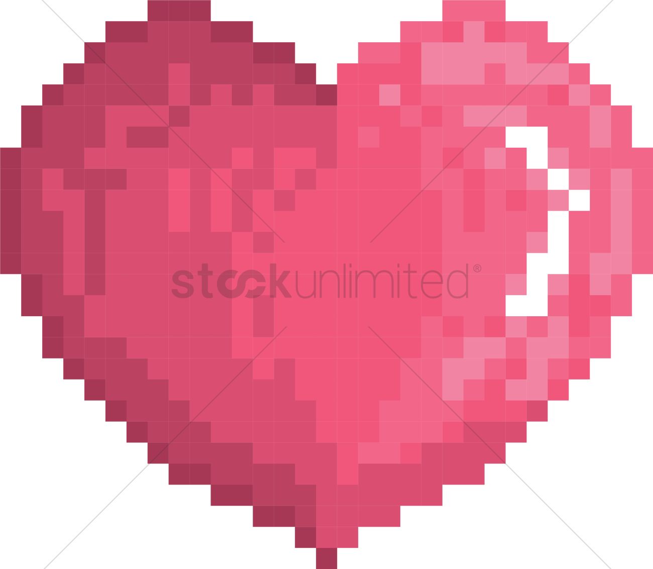 1300x1132 Pixel Heart Vector Image