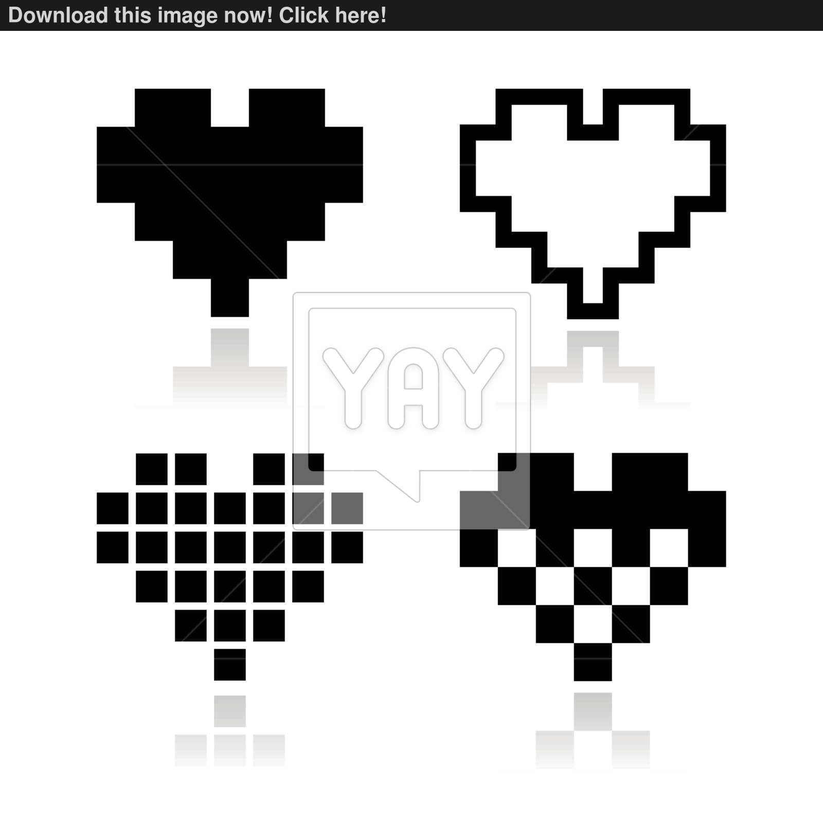 1600x1600 Pixel Heart Vector Icons Set