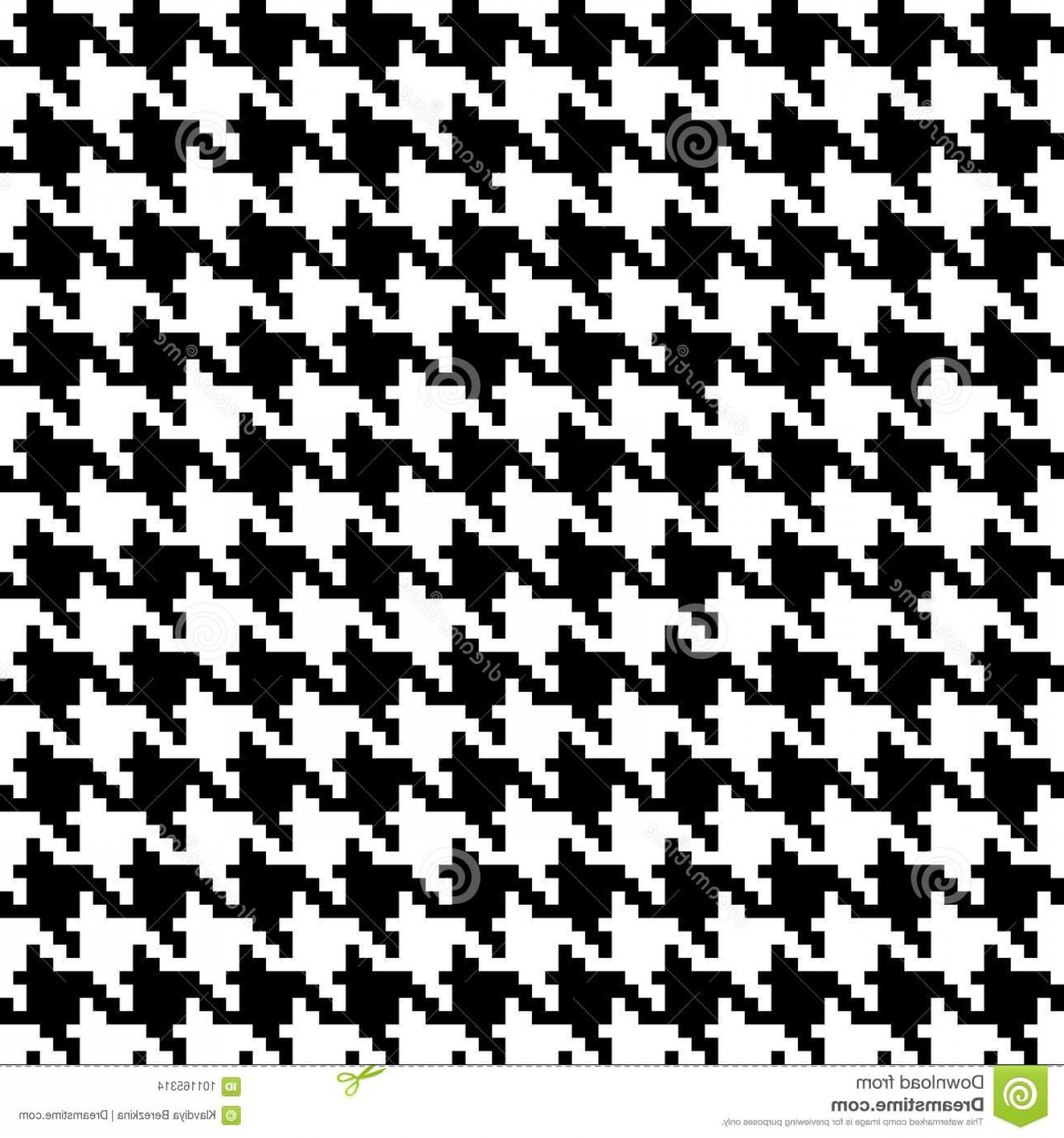 1560x1668 Houndstooth Pixel Black White Fabric Seamless Pattern Vector