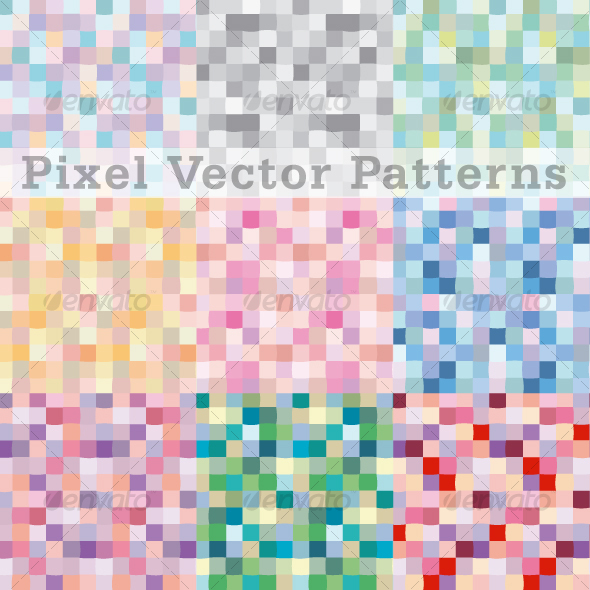 590x590 Pixel Art Pattern Vectors From Graphicriver