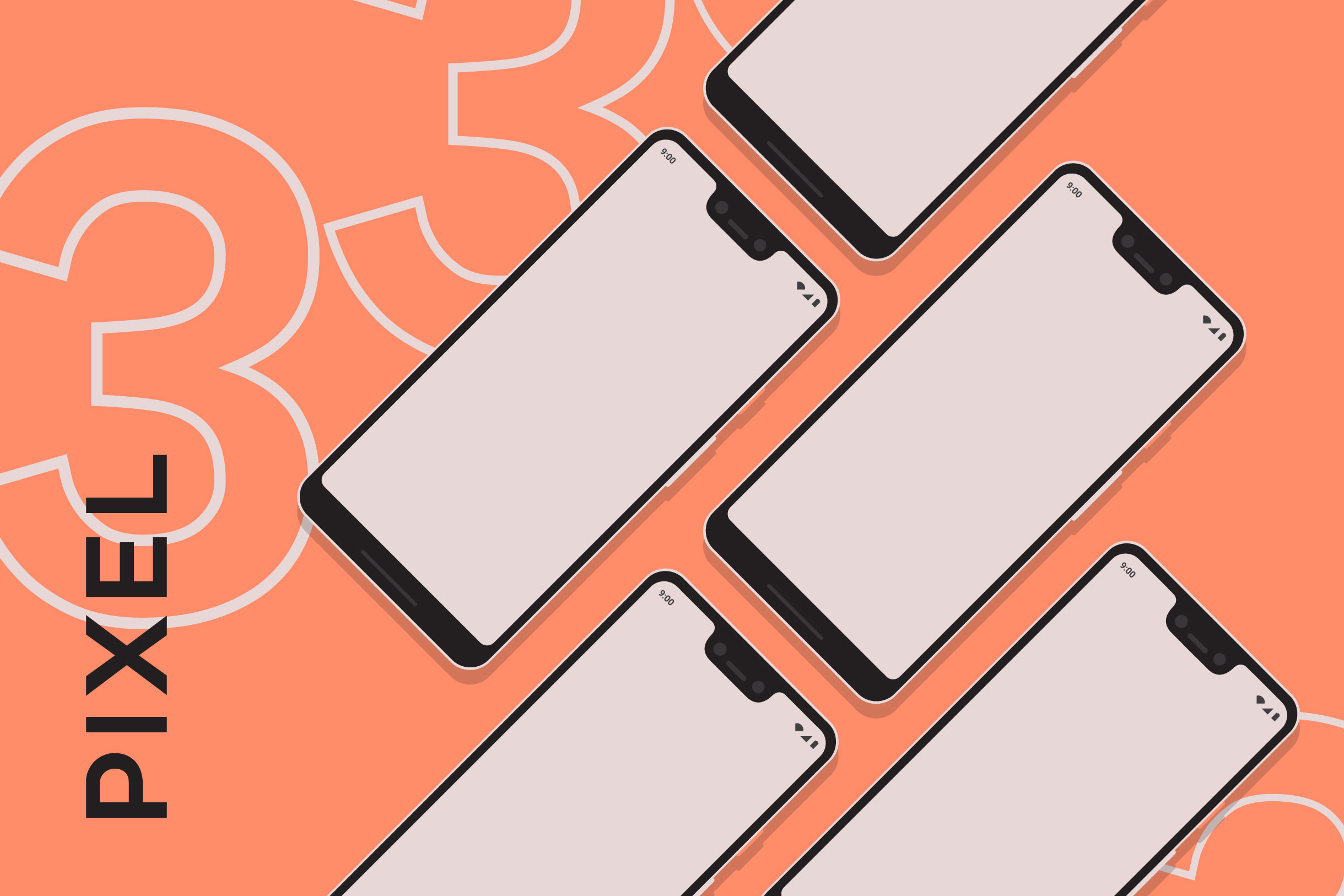 2439x1626 Free New Google Pixel Vector Mockup